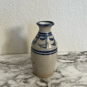 Vintage handmade ceramic bud vase, country cottagecore style